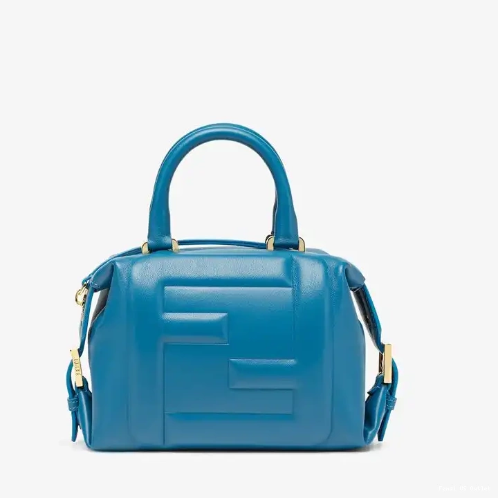 HOT Blue Bag Leather Fendi In Mini FF Cube Nappa 0503